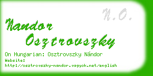 nandor osztrovszky business card