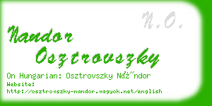nandor osztrovszky business card